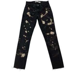 Levi’s gold women Black tan cream Splatter Jeans stretch denim straight high ris